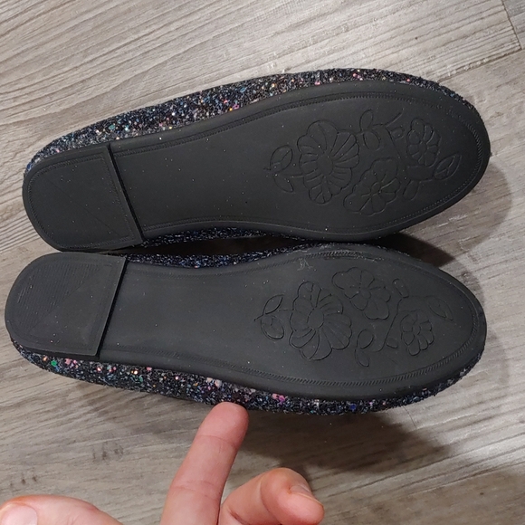 Sparkly Black Flats Size 1 - Picture 4 of 5